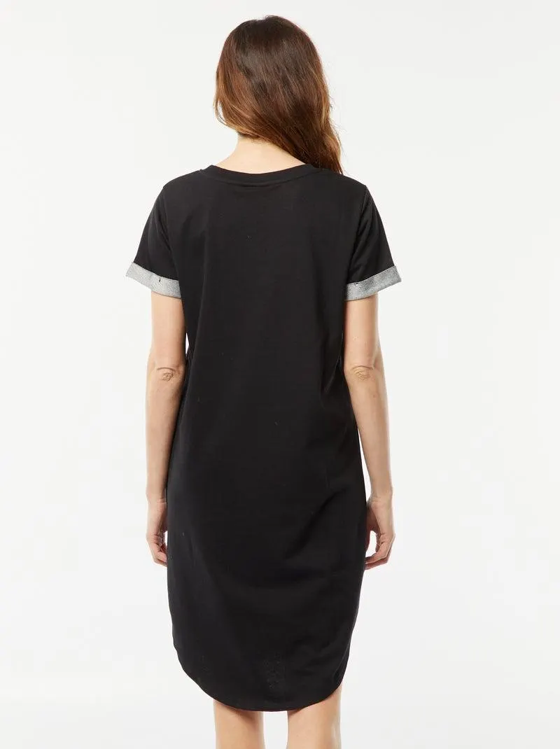 Vestito corto in tessuto felpato 'JDY' - nero