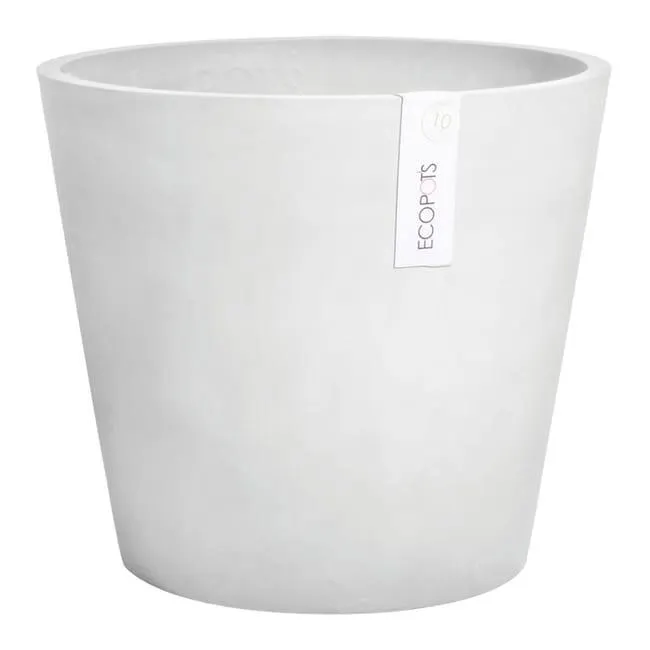 Vaso per piante e fiori AMSTERDAM ECOPOT'S in resina grigio chiaro H 26.5 cm Ø 30 cm