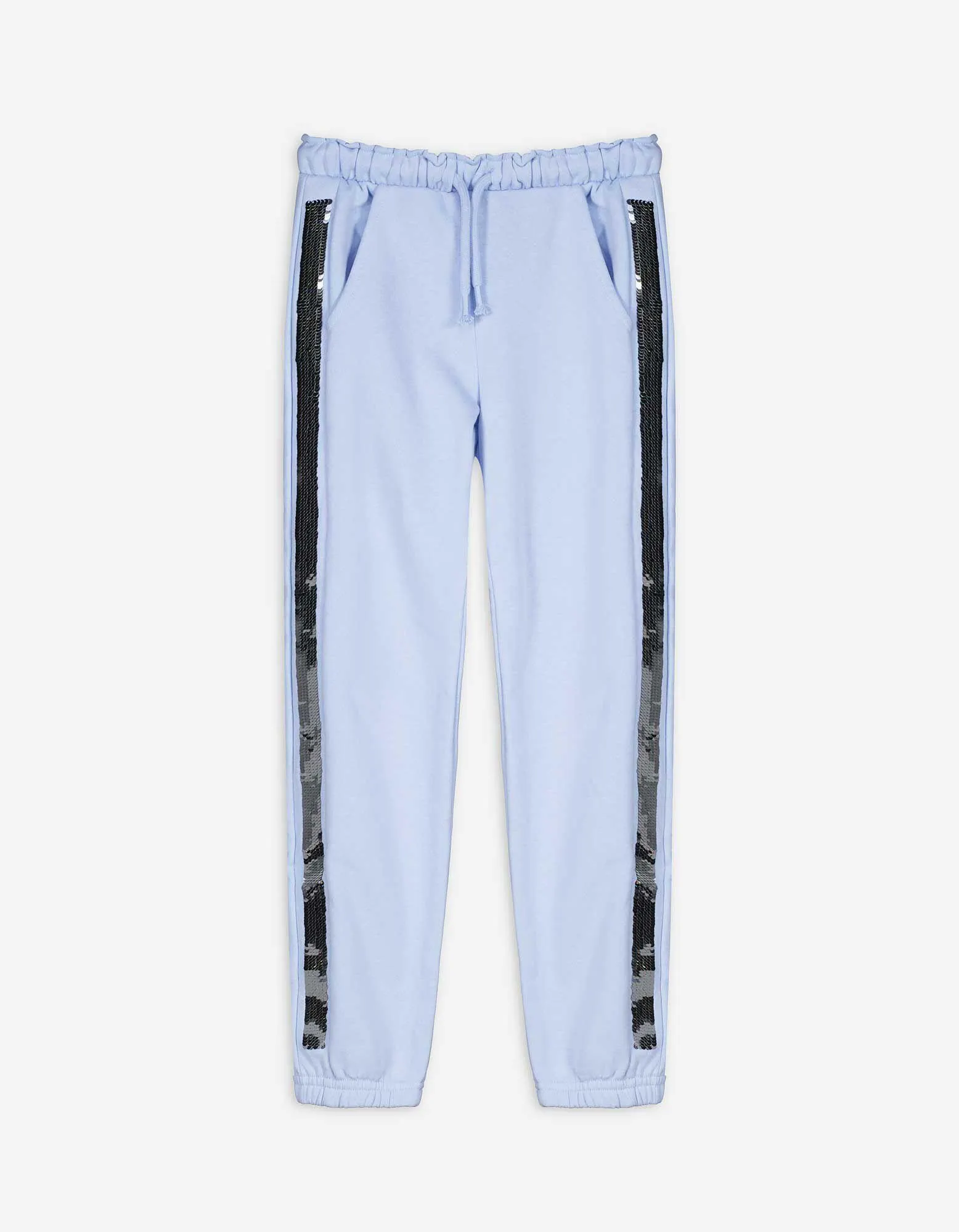Pantaloni da jogging - Paillettes doubleface - celeste