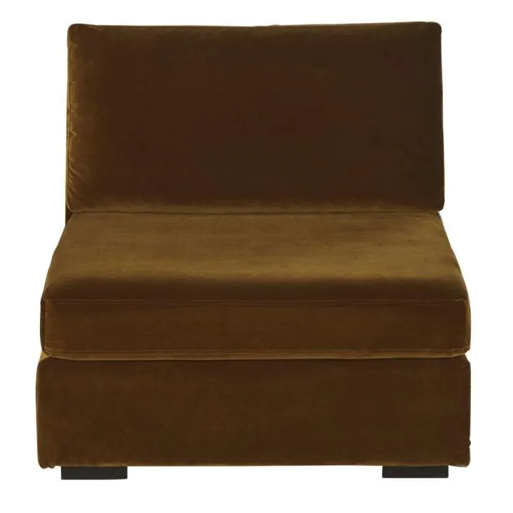 Chauffeuse per divano componibile in velluto color bronzo