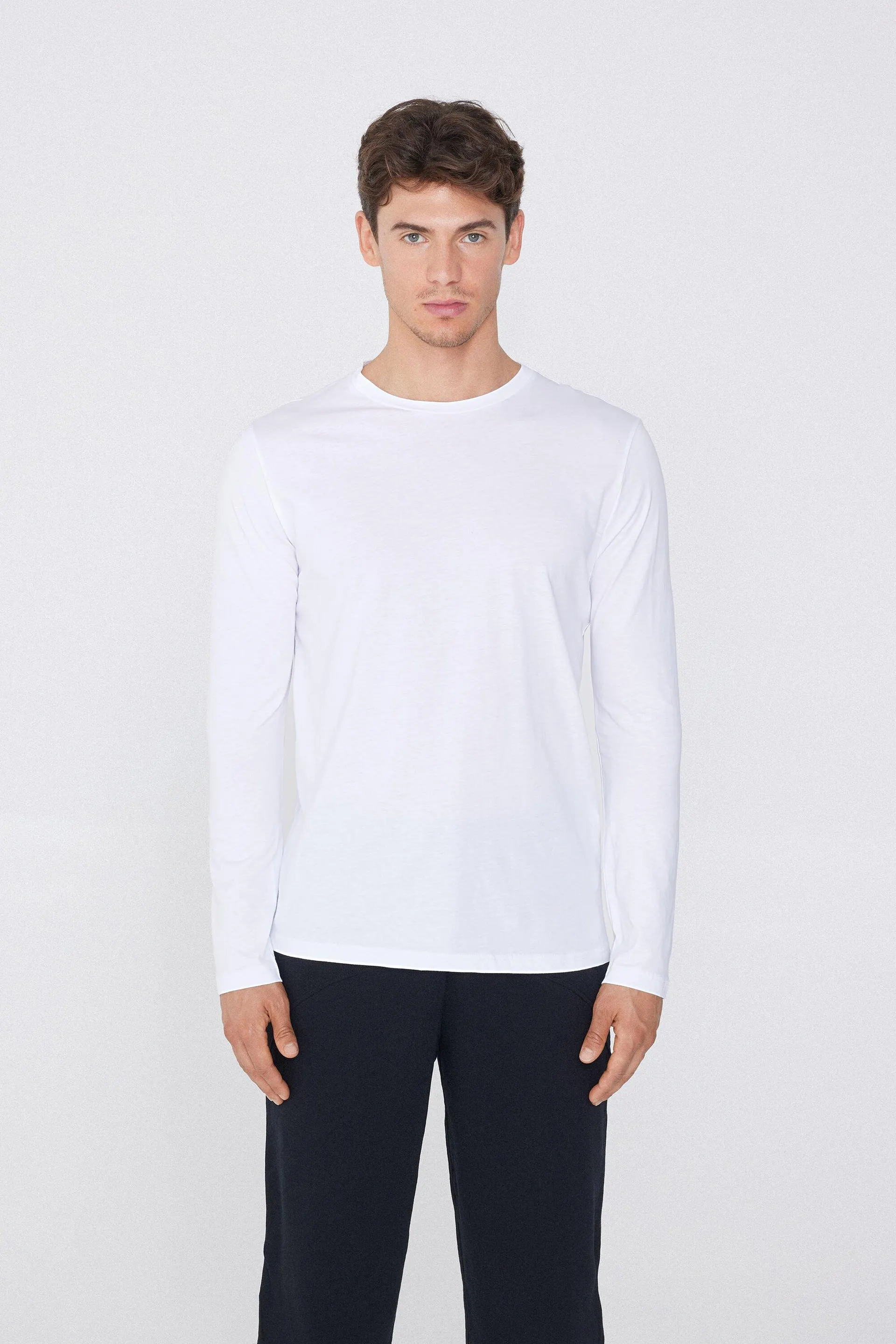 Maglia 100% Cotone Girocollo Manica Lunga