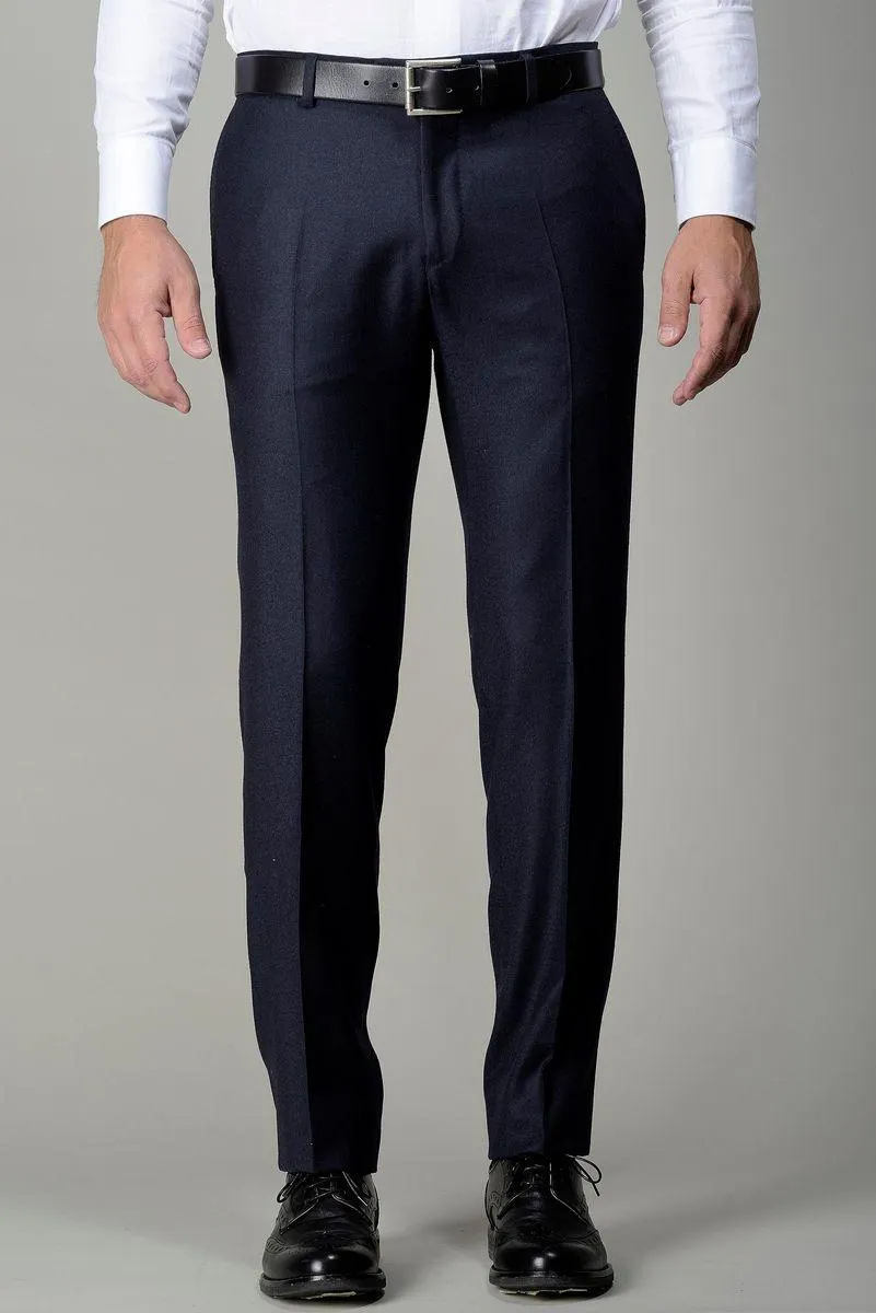 Pantalone blu scuro flanella slim