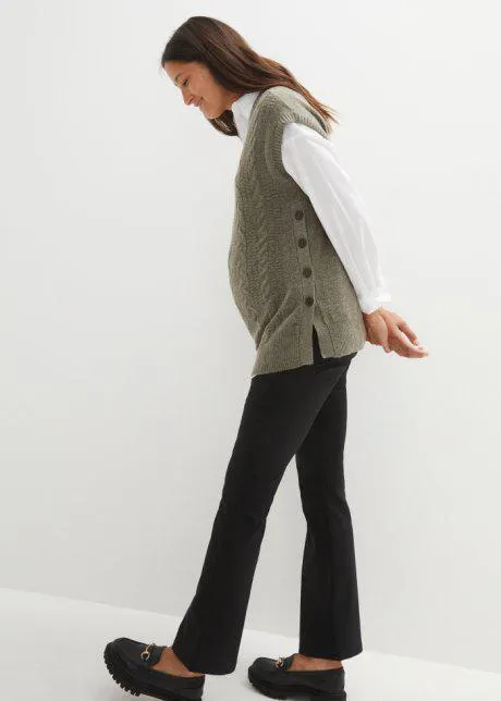 Maglione prémaman / da allattamento con lavorazione a treccia