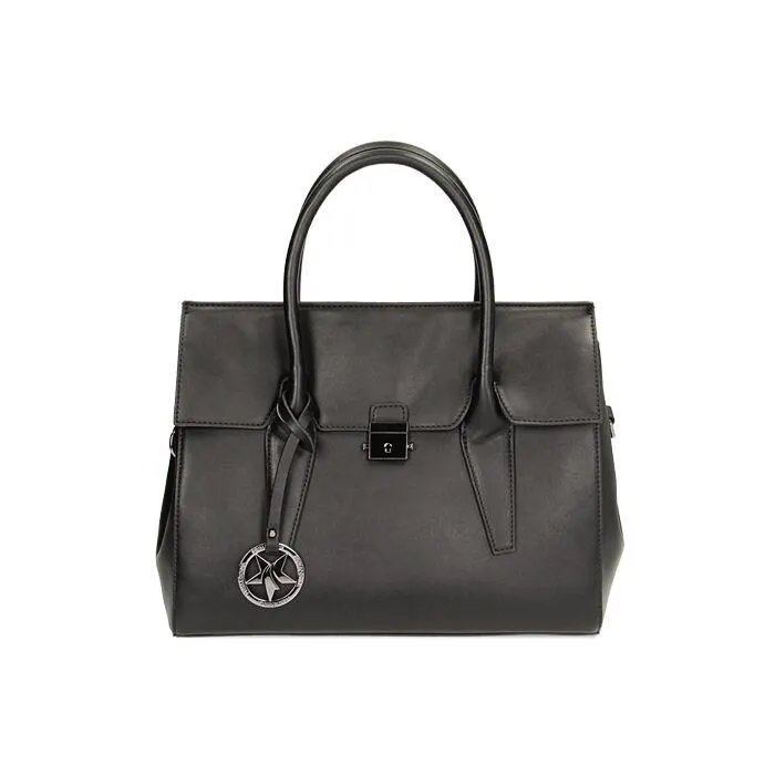 Borsa a mano nera quadrata