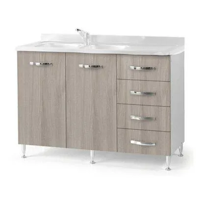 Base sottolavello cucina con cassettiera L 120 olmo destro