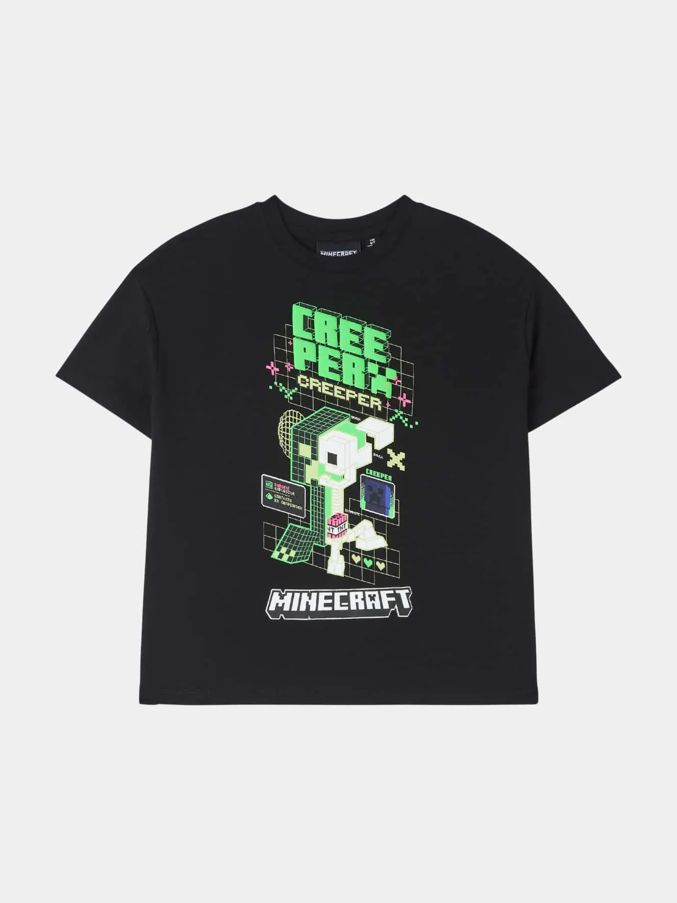 T-shirt stampa Minecraft Nero