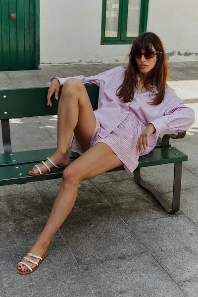 CAMICIA POPELINE A RIGHE