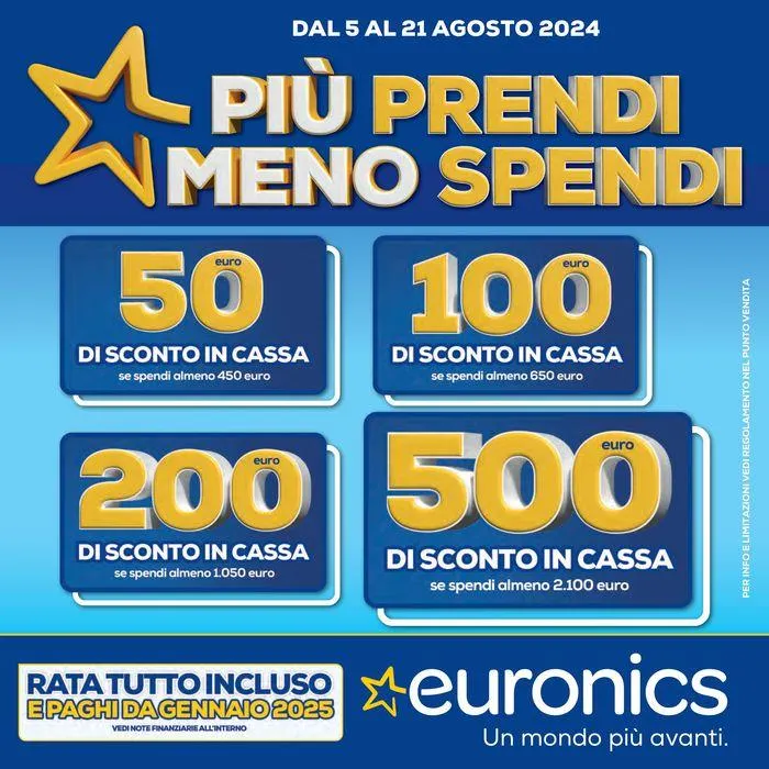 Piu prendi meno spendi da 5 agosto a 21 agosto di 2024 - Pagina del volantino 1