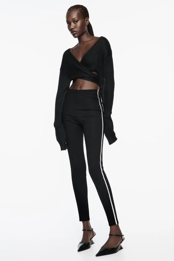 LEGGINGS FASCIA LATERALE STRASS