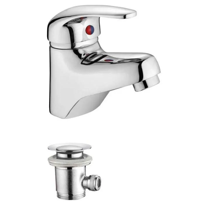 Idrak Rubinetto laura, miscelatore per lavabo, cartuccia 40 mm, cromato