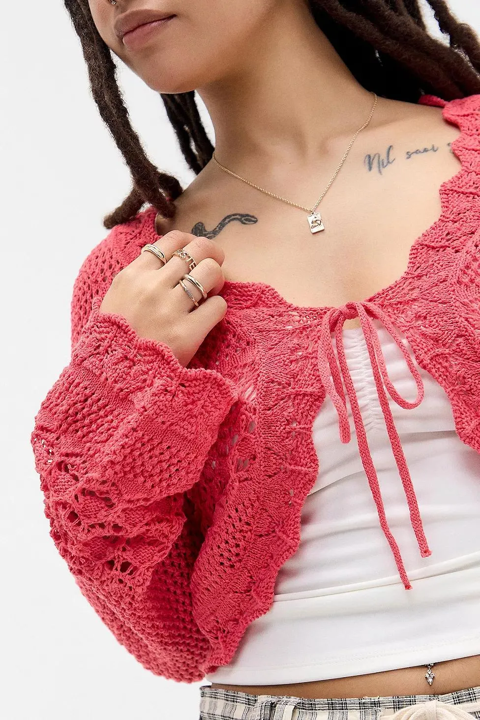 Cardigan UO Rhodes con Lacci sul Davanti