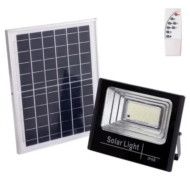 Proiettore LED solare 100W 6500K Pannello: 6V/12W Batteria: 3,2V/8000MaH Telecomando [HO-SOLARFL-100W-01]