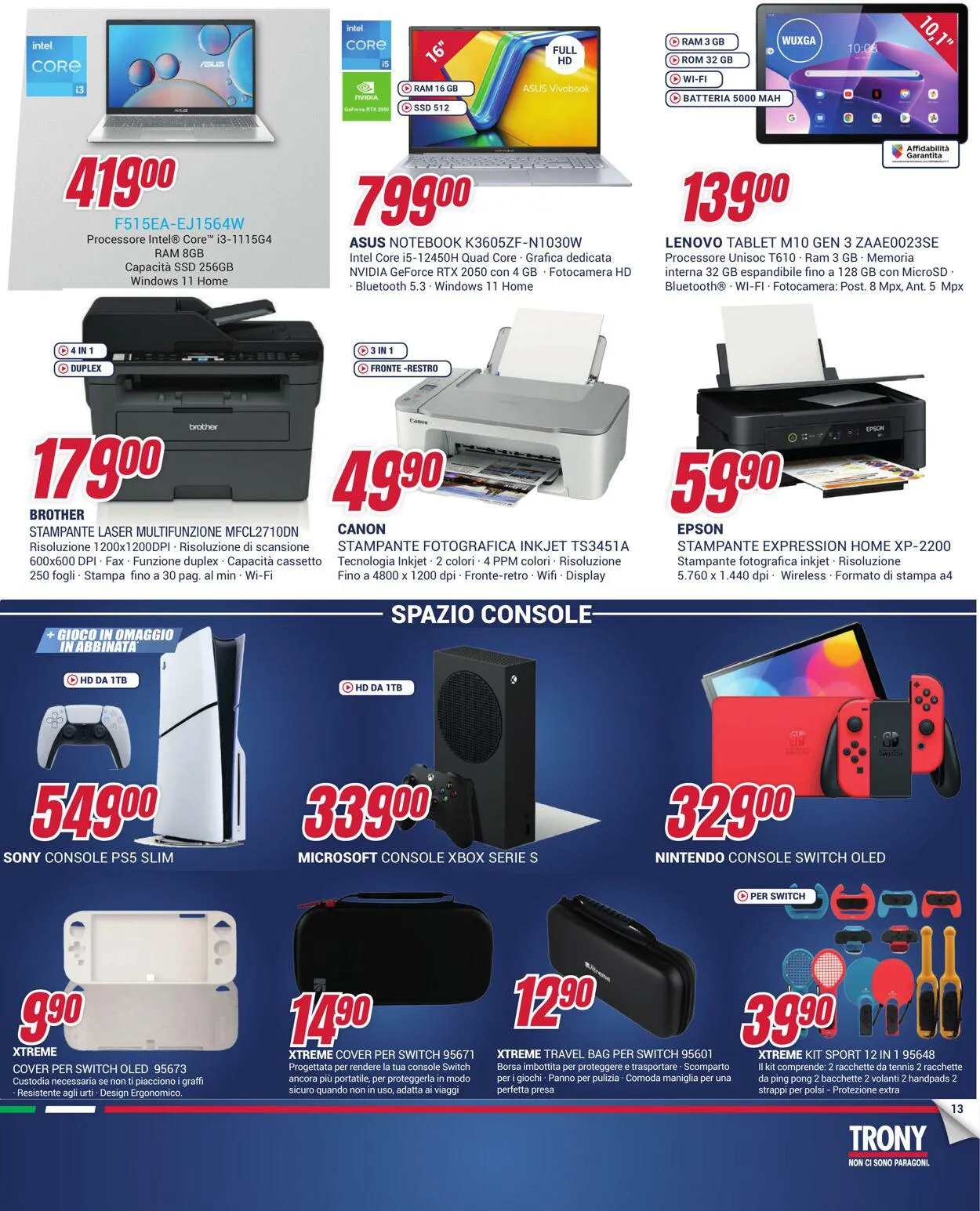 Trony - Napoli Volantino attuale da 19 gennaio a 31 gennaio di 2024 - Pagina del volantino 13