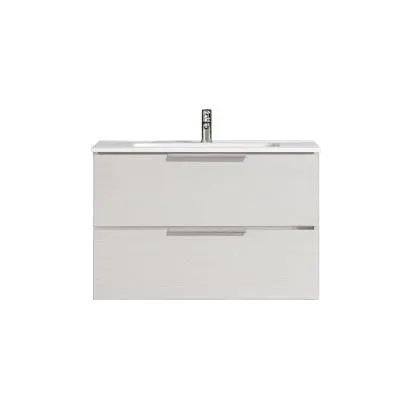 Mobile sottolavabo Chloe 2 cassetti bianco frassinato 80x50x45 cm