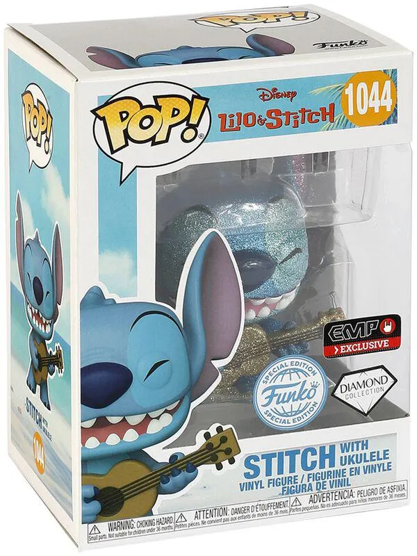 Stitch with ukulele (glitter) vinyl figurine no. 1044 | Funko Pop! | Lilo & Stitch