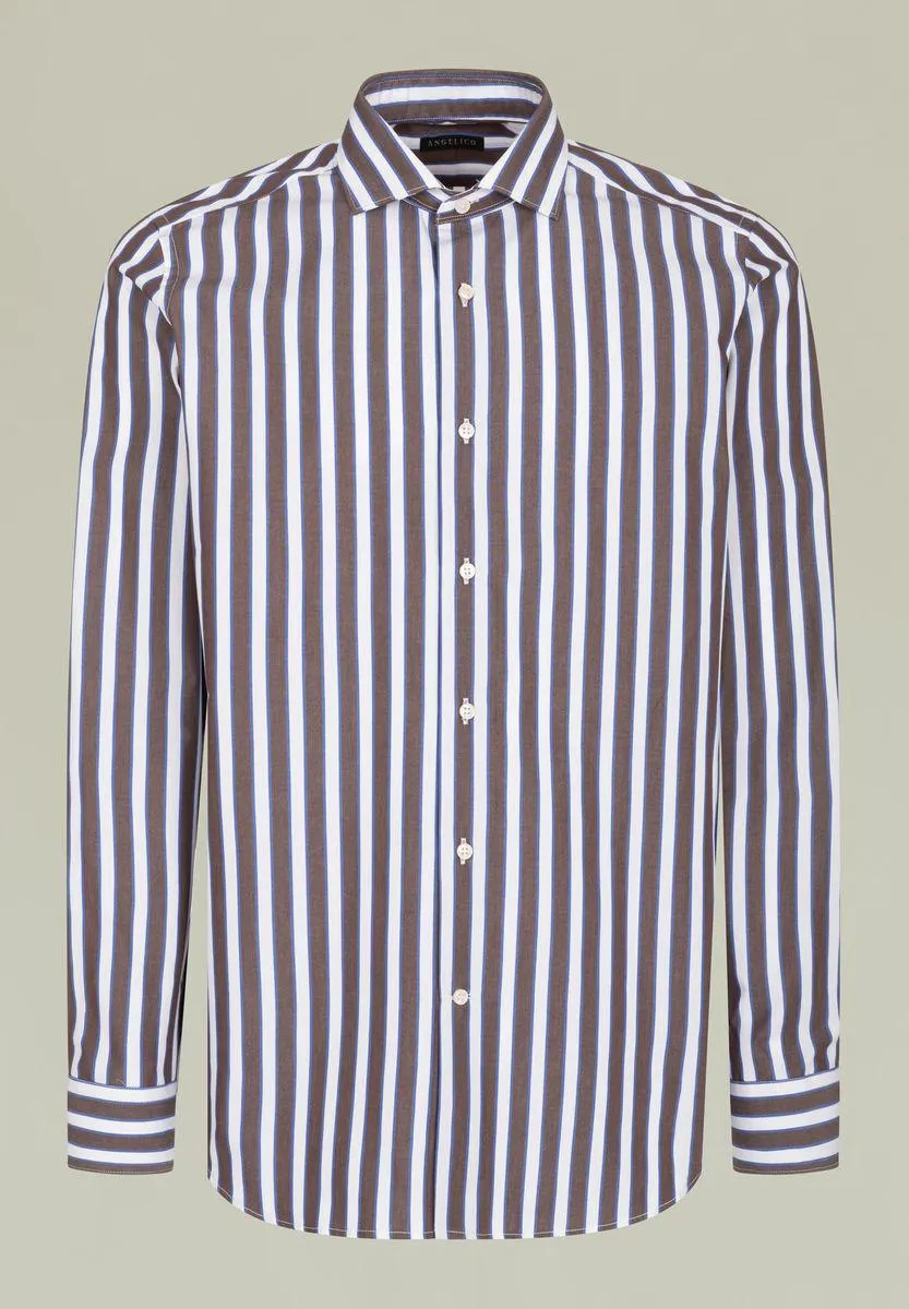 Camicia moro-bianco riga larga custom