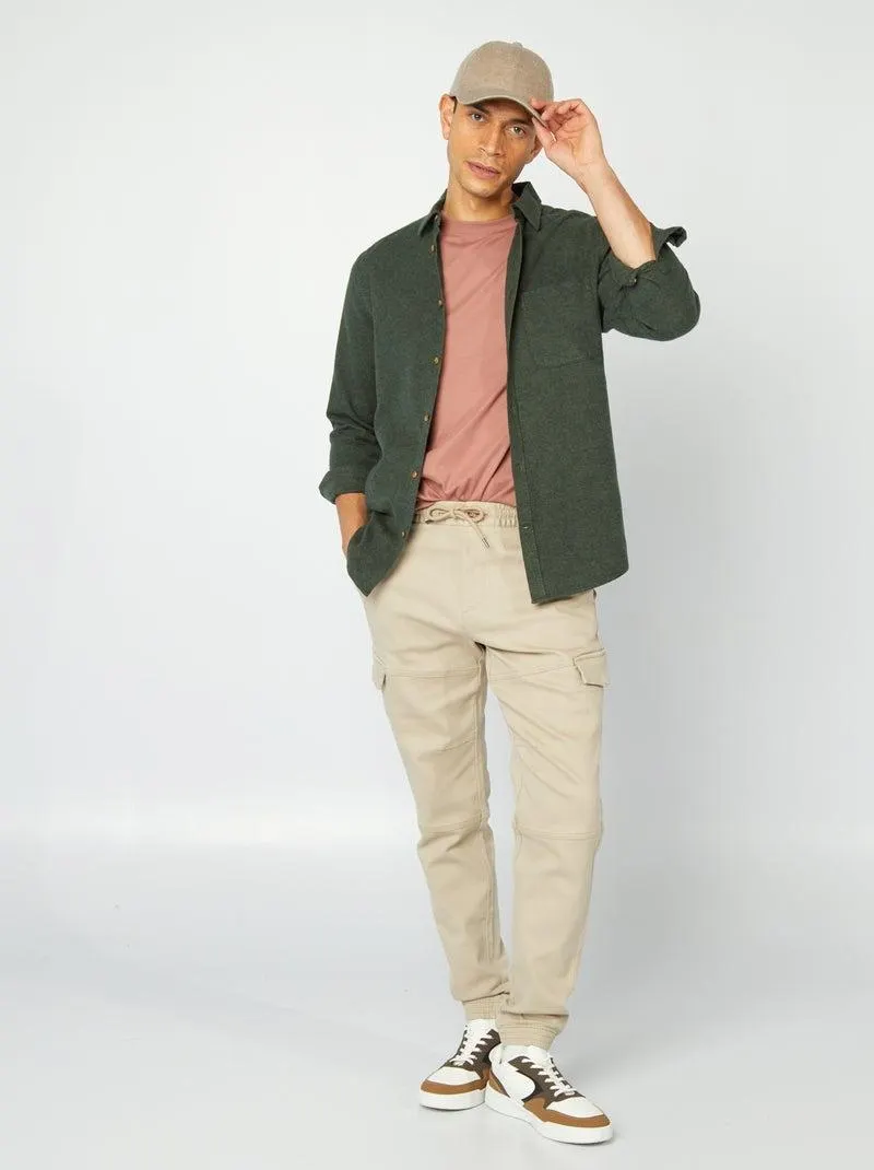 Pantaloni cargo tinta unita - beige