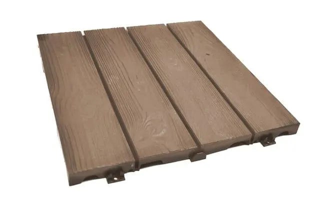 Piastrella d'appoggio e a incastro in polietilene SNAPWOOD beige L 38 x L 38 cm x Sp. 25 mm