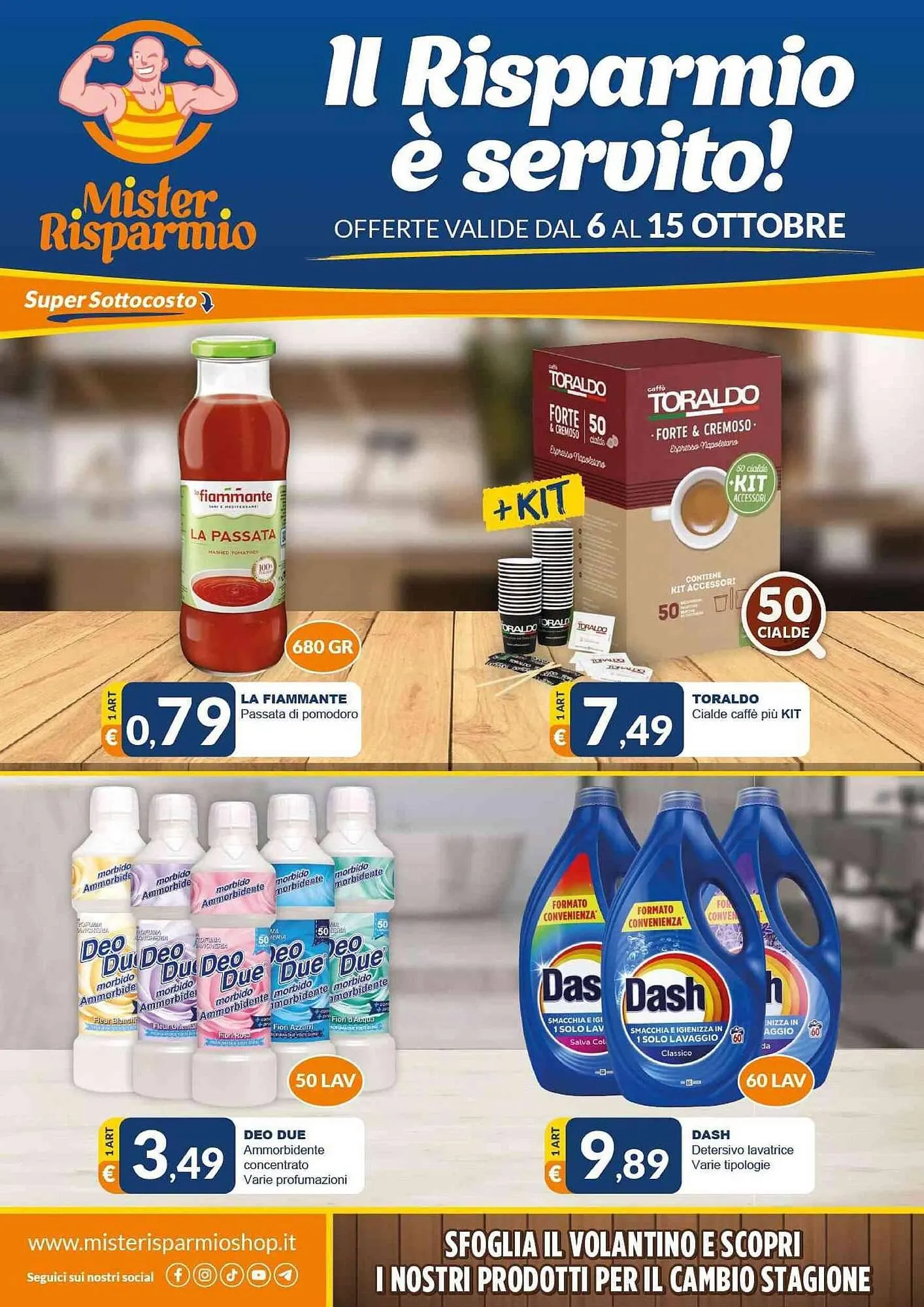Volantino Mister Risparmio da 6 ottobre a 15 ottobre di 2025 - Pagina del volantino 1