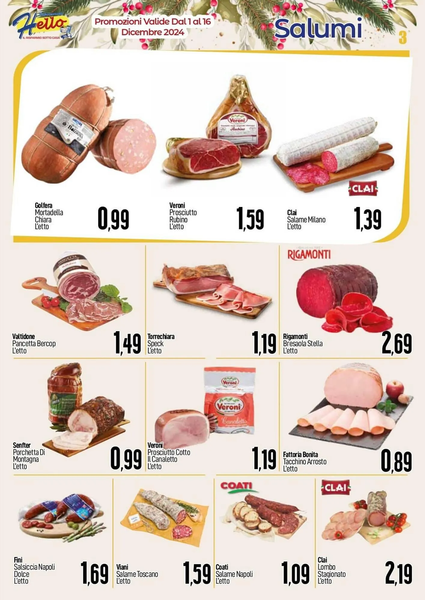 Volantino Hello Supermercati da 1 dicembre a 16 dicembre di 2024 - Pagina del volantino 3