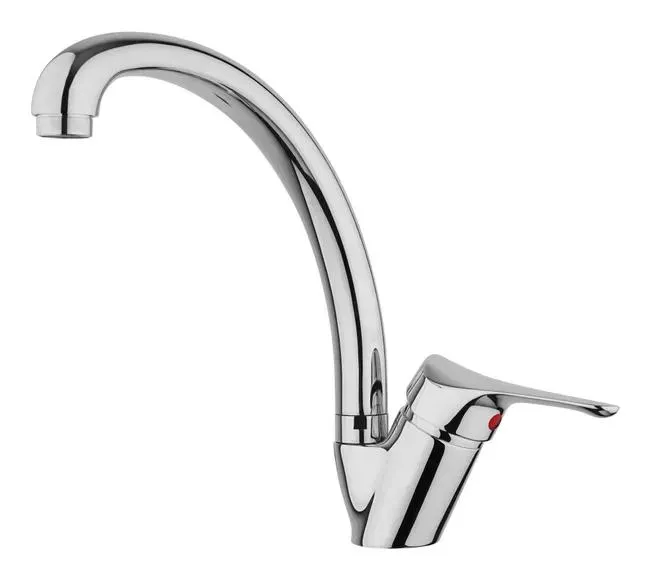 Rubinetto da cucina fisso a c Dumbo grigio cromato lucido PAINI