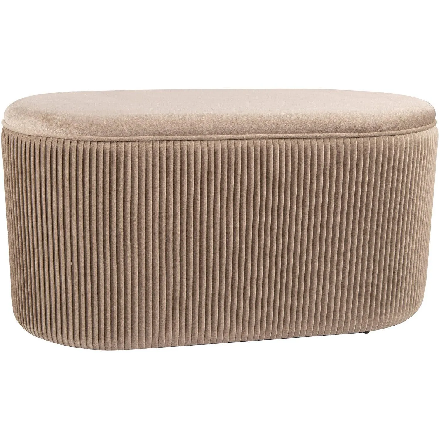 Cassapanca contenitore in velluto beige Arhis