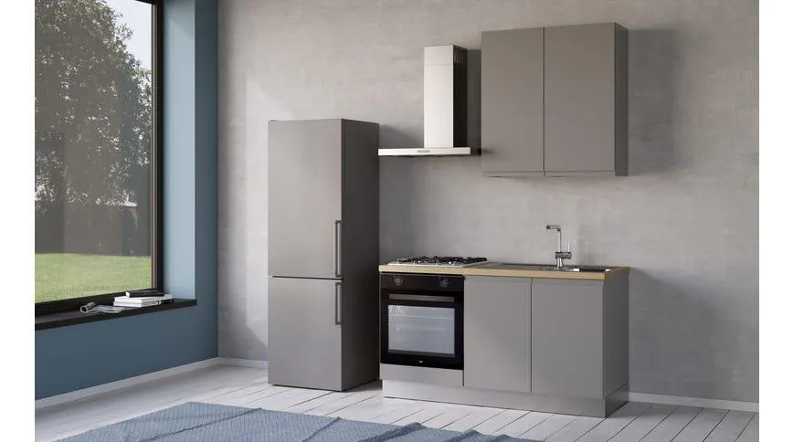 Iris cucina 150 cm colore grigio chiaro con forno