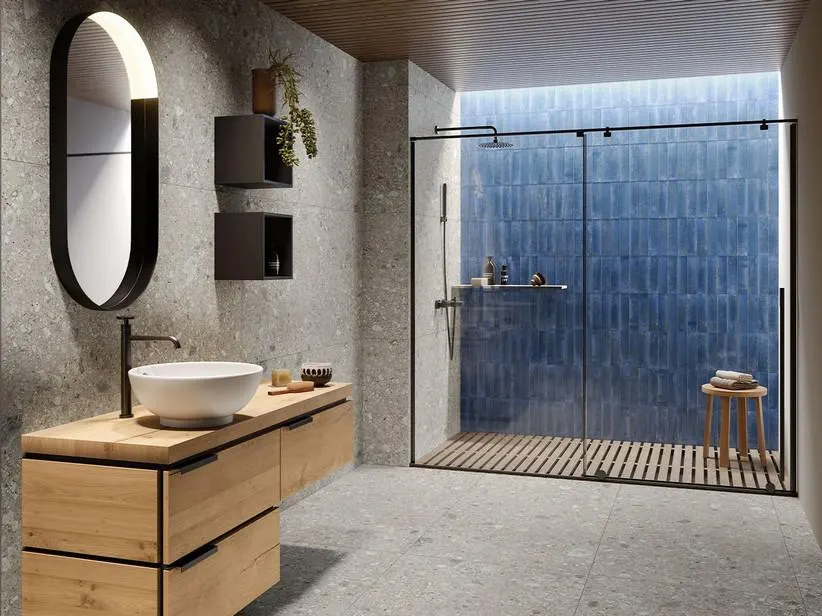 Piastrella Raku 2a Scelta 6x25 Gres Effetto Lucido Blu Cobalto