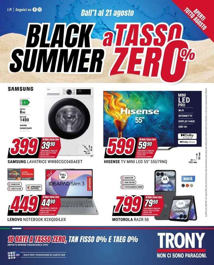 Black summer a tasso zero da 6 agosto a 21 agosto di 2024 - Pagina del volantino 1