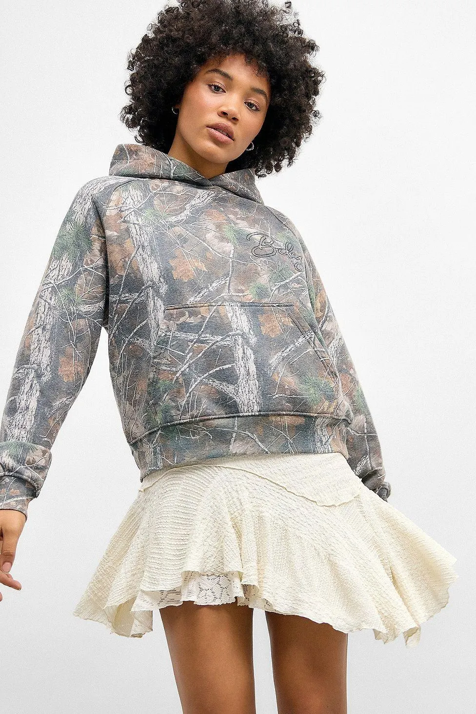 Minigonna alta-bassa con texture UO