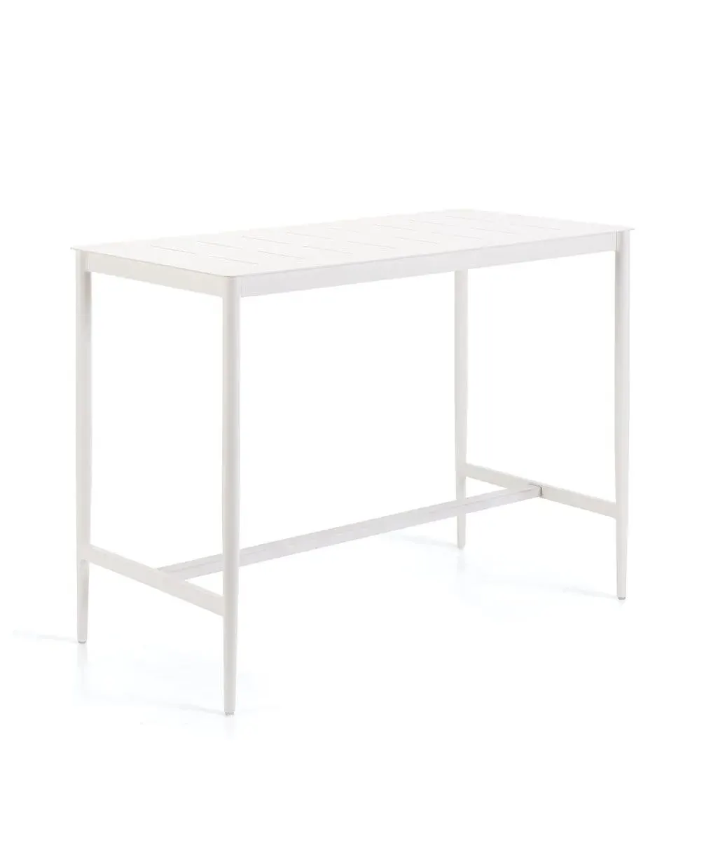 Tavolo Luce alto rettangolare alluminio bianco