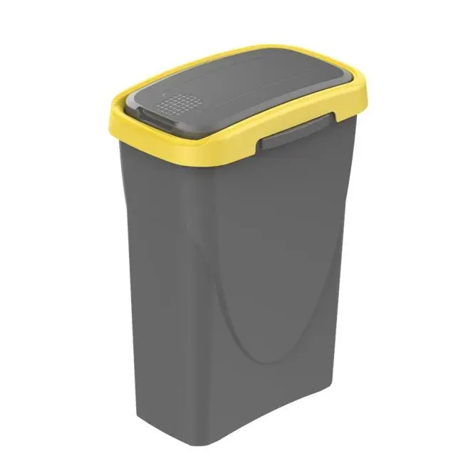 Pattumiera per raccolta differenziata Ecoswing Green Loop manuale grigio e giallo 25 L