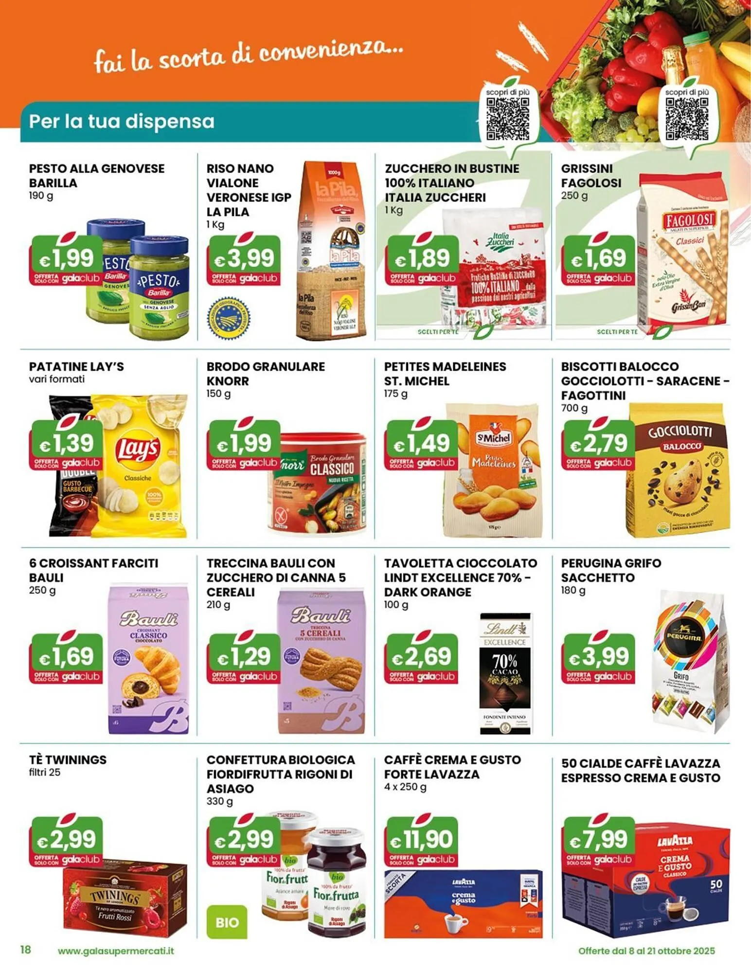 Volantino Gala Supermercati da 8 ottobre a 21 ottobre di 2025 - Pagina del volantino 18