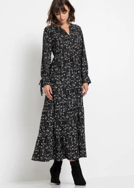 Abito lungo in viscosa sostenibile, taglia corta