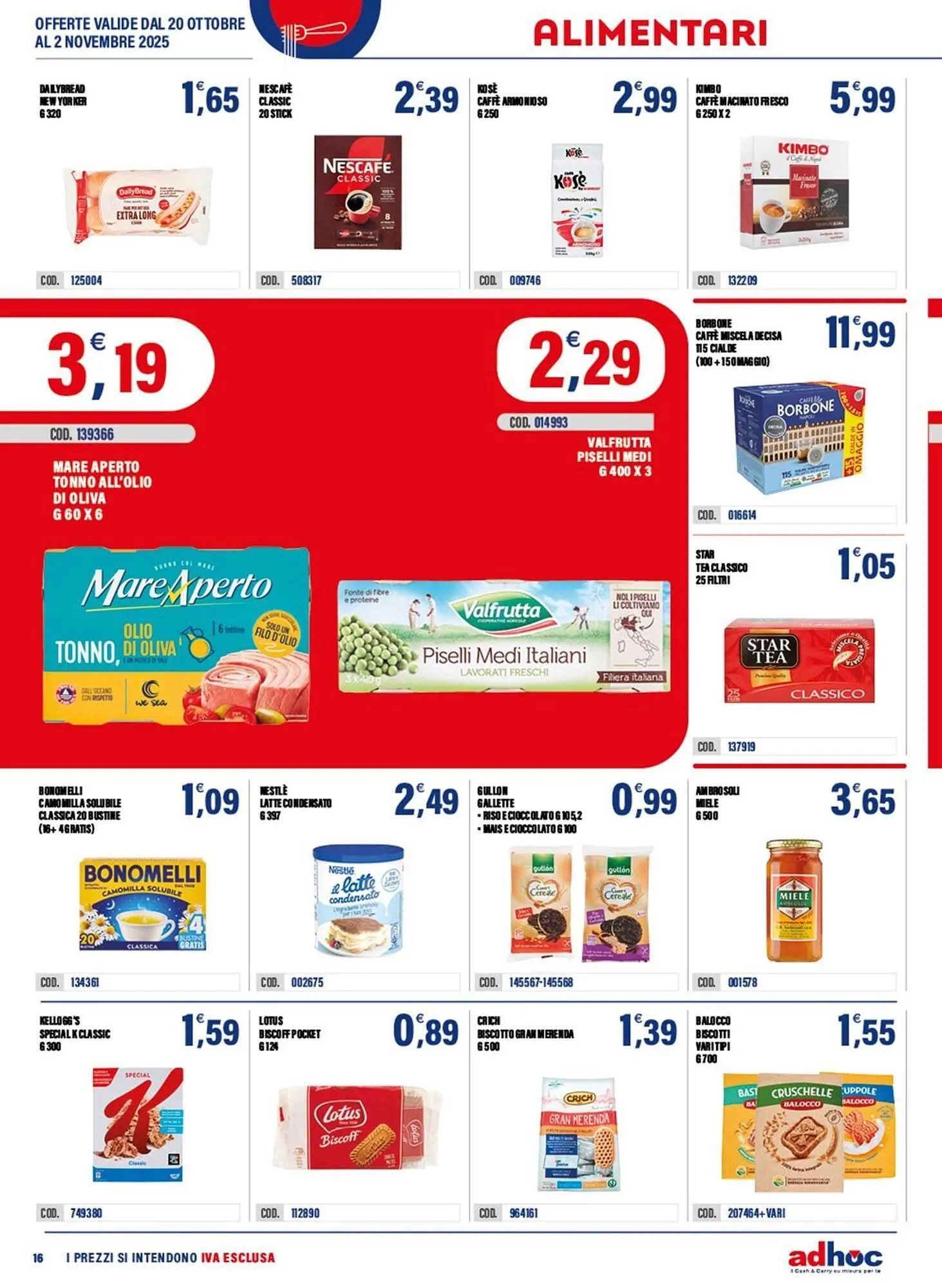 Volantino Adhoc da 20 ottobre a 2 novembre di 2025 - Pagina del volantino 16