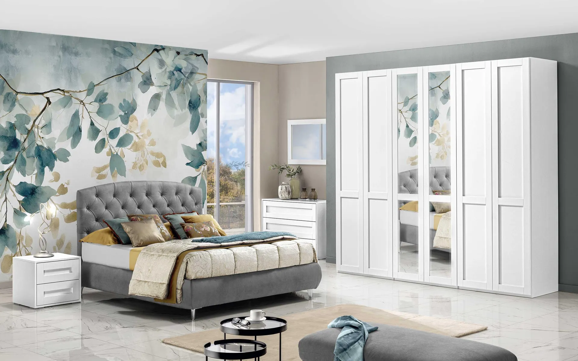 Camera 6 ante battenti con specchio centrale senza letto