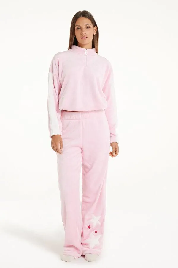 Pijama Largo de Forro Polar con Estrellas