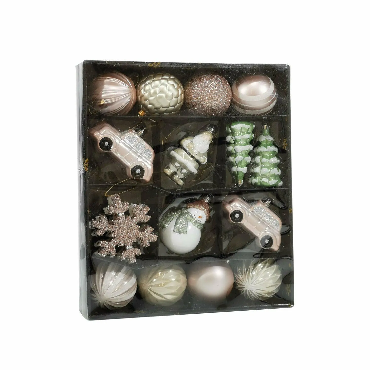 Palle di Natale rosa con personaggi