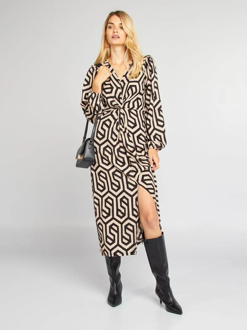 Vestito lungo con stampa grafica JDY - NERO