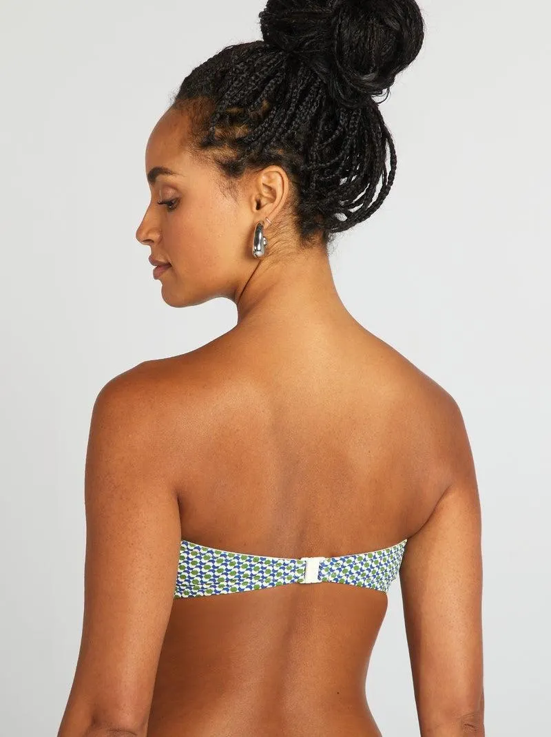 Fascia da spiaggia con stampa geometrica - BIANCO