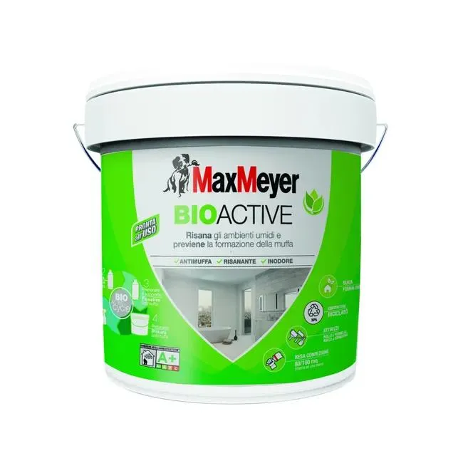 Pittura per interni antimuffa, MAXMEYER Bioactive bianco opaco, 10 L