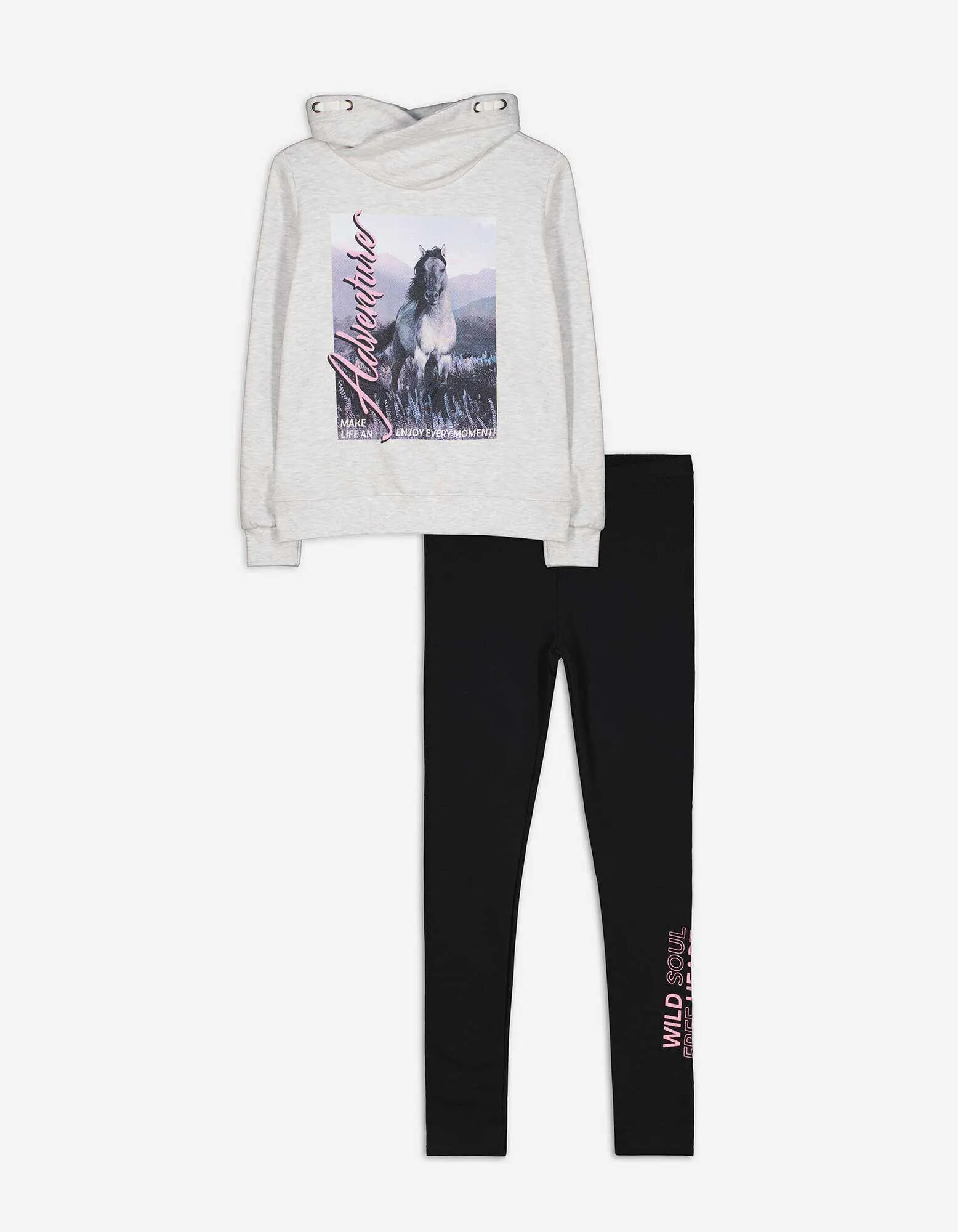 Set felpa e leggings - grigio chiaro