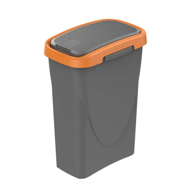 Pattumiera per raccolta differenziata Ecoswing Green Loop manuale grigio e arancio 15 L