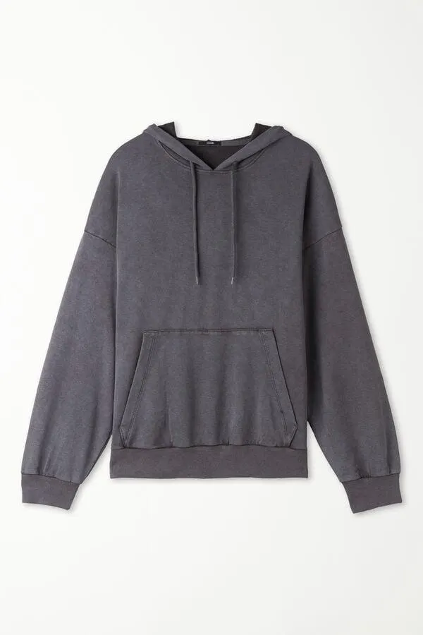 Felpa Manica Lunga con Cappuccio Delavé