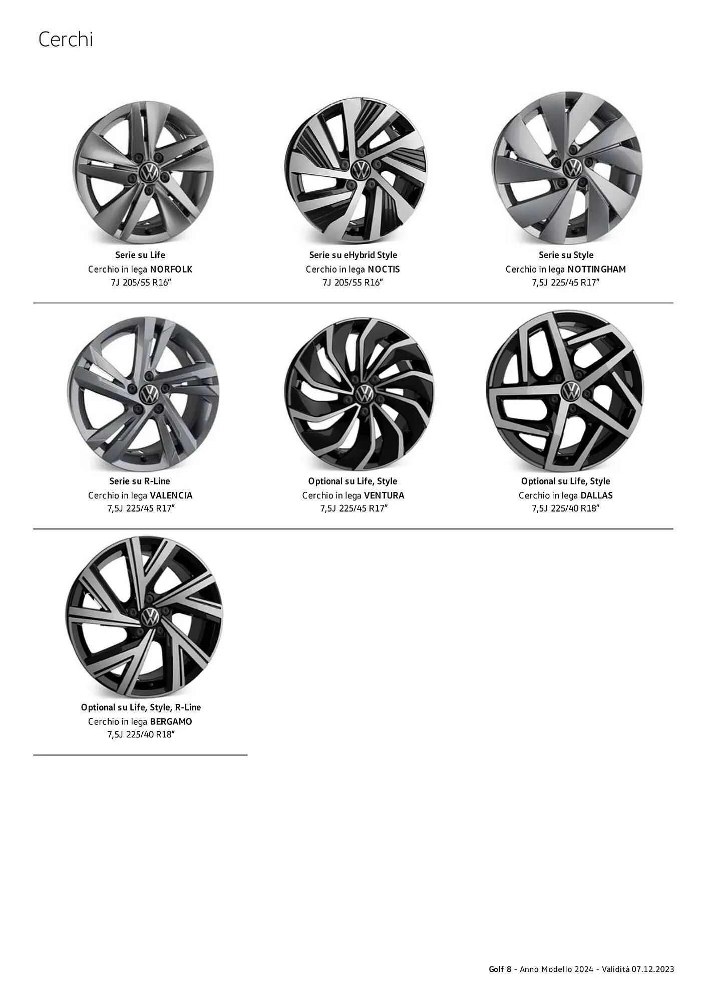 Volantino Volkswagen Golf 8, Golf 8 eTSI, Golf 8 eHybrid e Golf 8 TGI da 3 gennaio a 4 gennaio di 2025 - Pagina del volantino 7