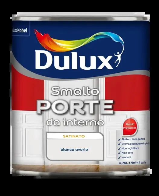 Smalto da interno per porta antimacchia, DULUX avorio satinato, 0.75 L