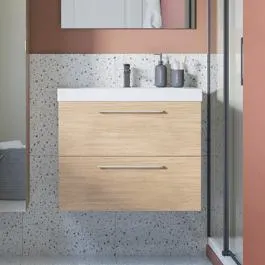 Mobile remix 75 2 cassetti rovere naturale l75 h 58 p46 cm