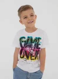 T-shirt con scritta gaming Bianco ottico