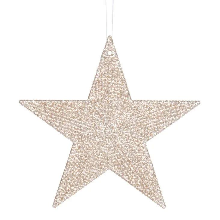 Decorazione natalizia da appendere stella dorata - Lotto di 12