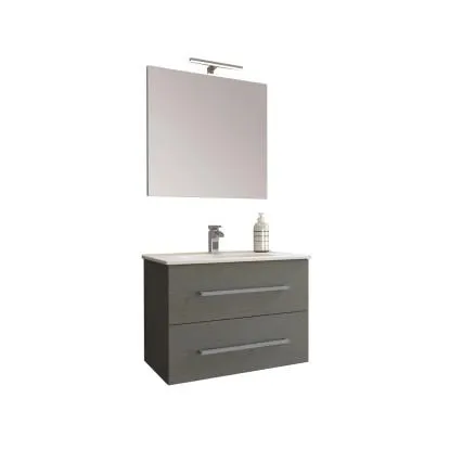 Mobile bagno base lavabo sospeso Mary 75x45 cm grigio larice